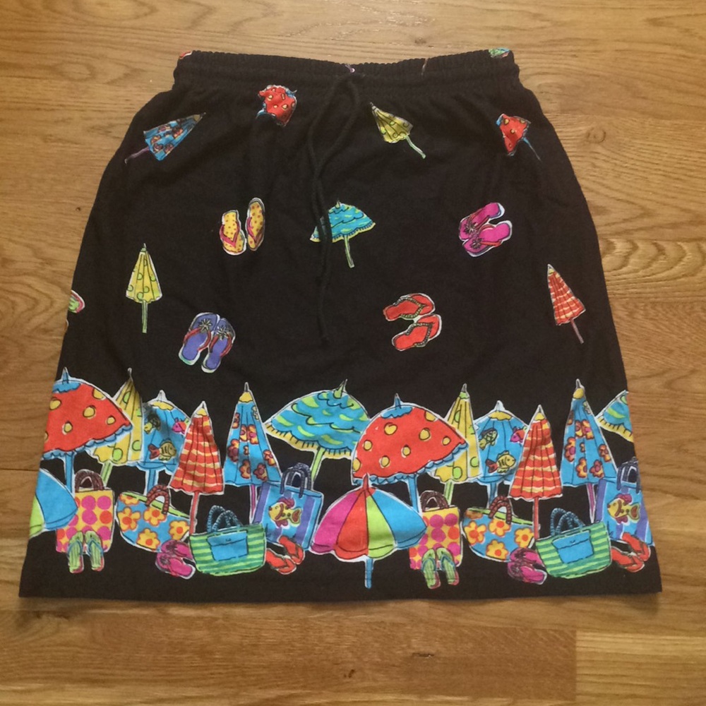 On White beach skirt